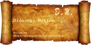 Diószegi Miklós névjegykártya